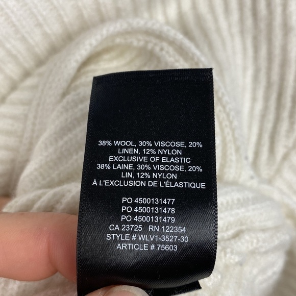 Babaton Chalmers Sweater Mock-Neck Wool Linen Blend Sweater Off-White - Size XS - Picture 8 of 10